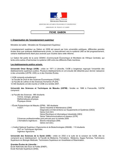 Fiche Curie Gabon - France-Diplomatie-MinistÃ¨re des Affaires ...