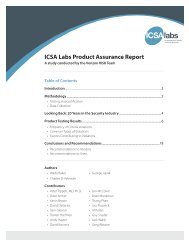 ICSA Labs Product Assurance Report - Verizon Business