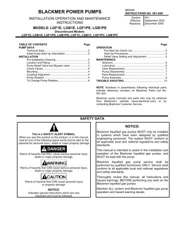 BLACKMER POWER PUMPS - EGSA