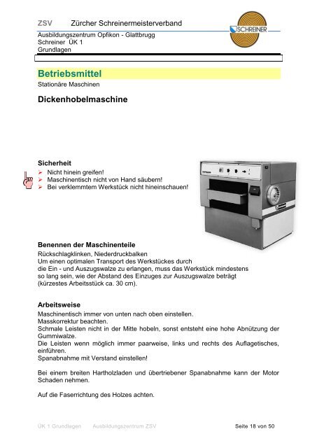 ÃœK 1 Arbeitssicherheit und Grundlagen - Ausbildungszentrum ZSV