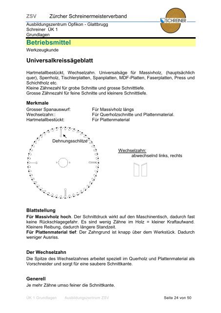 ÃœK 1 Arbeitssicherheit und Grundlagen - Ausbildungszentrum ZSV