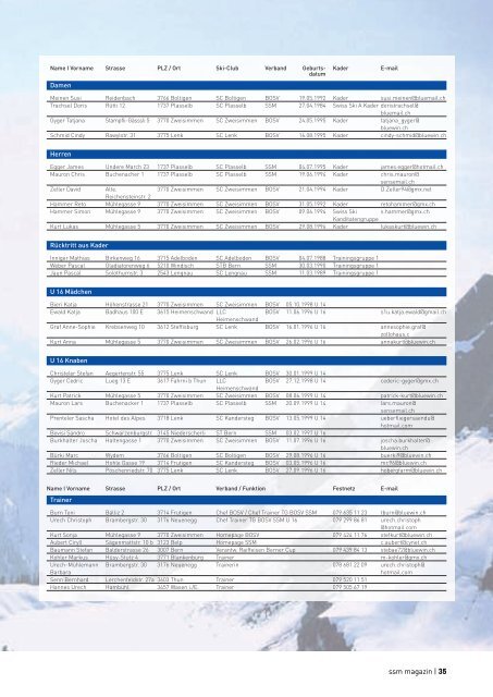 ssm | magazin - Regionalverband Schneesport Mittelland