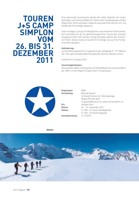 ssm | magazin - Regionalverband Schneesport Mittelland