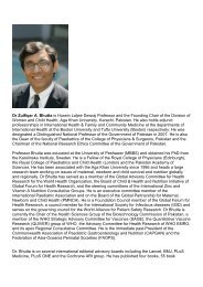 Dr Zulfiqar Bhutta is Husein Laljee Dewraj Professor and ... - ipa world