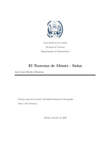 El Teorema de Muntz - Szasz - Universidad de Los Andes