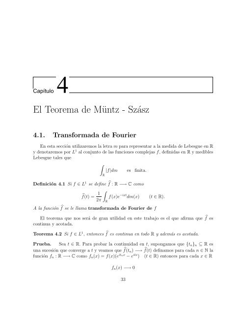 El Teorema de Muntz - Szasz - Universidad de Los Andes