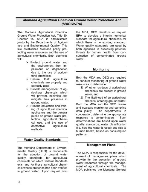 Montana State Laws and Regulations Pertaining to the Use of ...