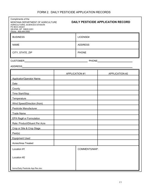 Montana State Laws and Regulations Pertaining to the Use of ...