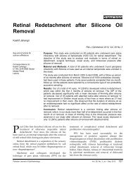Retinal Redetachment after Silicone Oil Removal - Pakistan Journal ...