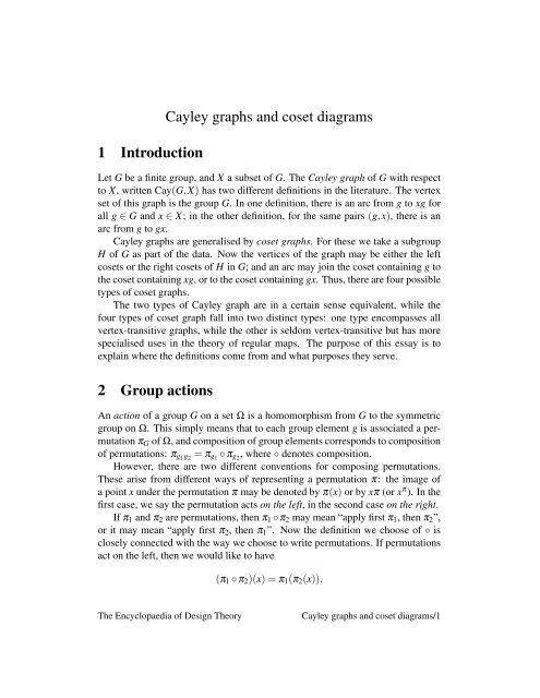 Cayley graphs and coset diagrams 1 Introduction 2 Group actions