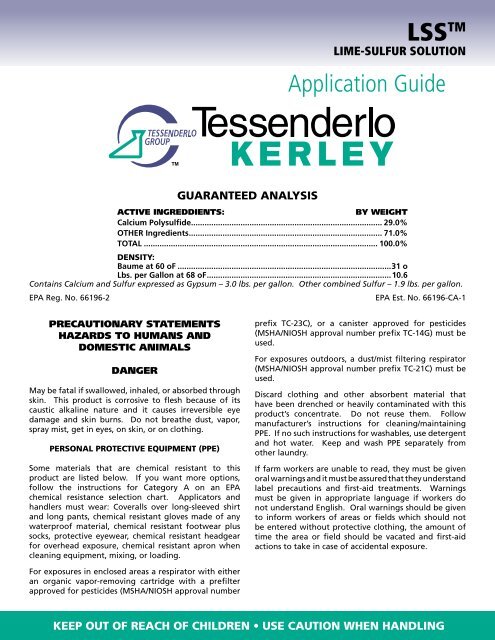 LSS Ap Guide - Tessenderlo Kerley
