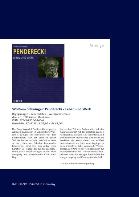 Krzysztof PenderecKi - Schott Music