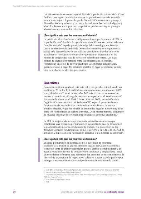 Desarrollo, paz y derechos humanos en Colombia: una ... - Bivipas