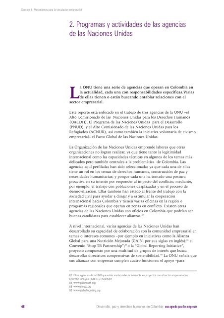 Desarrollo, paz y derechos humanos en Colombia: una ... - Bivipas