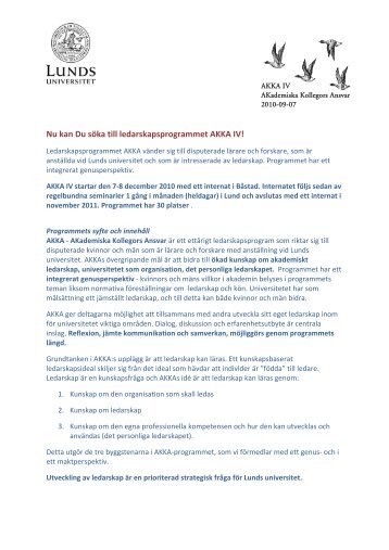 LÃ¤s mer om AKKA och anmÃ¤l dig hÃ¤r (nytt fÃ¶nster) - Lunds universitet