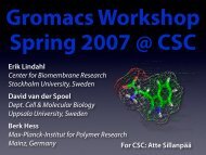 Erik Lindahl Center for Biomembrane Research Stockholm ... - CSC