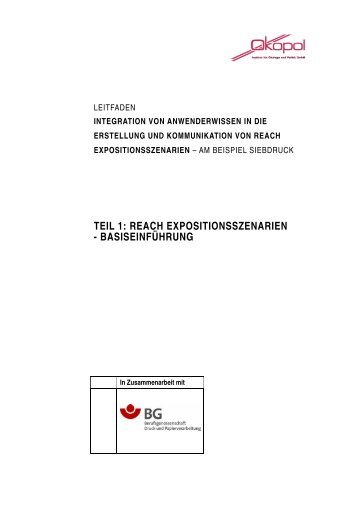 TEIL 1: REACH EXPOSITIONSSZENARIEN ... - REACH Hamburg