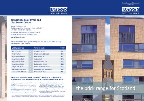 the brick range for Scotland - Ibstock