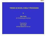 trends in nickel-cobalt processing - ALTA Metallurgical Services