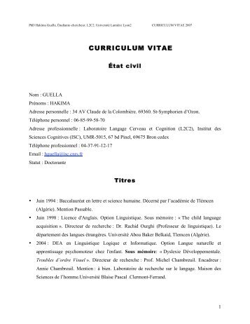 CURRICULUM VITAE - L2C2 - CNRS