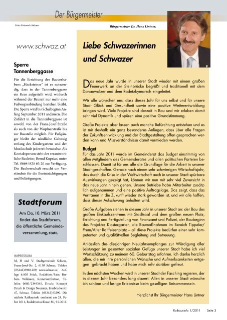 Budget 2011 - Schwaz
