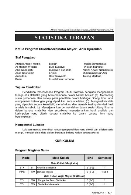 STATISTIKA TERAPAN