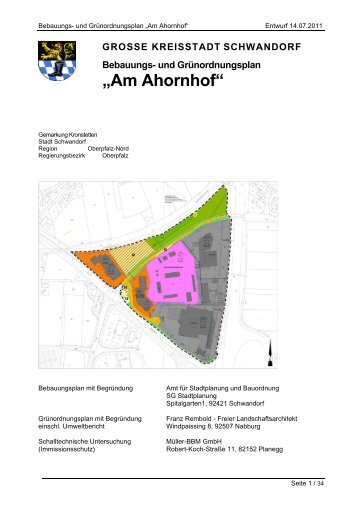 und Grünordnungsplan „Am Ahornhof“ - Stadt Schwandorf