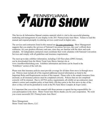 Important Rules & Requirements - Motor Trend Auto Shows