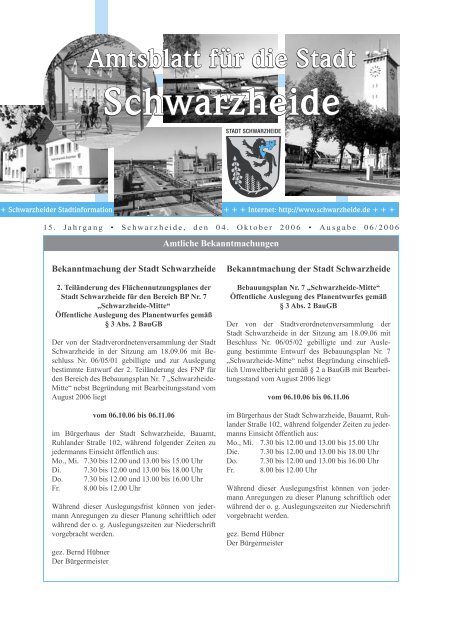 Amtsblatt für die Stadt Schwarzheide Amtsblatt für die Stadt ...