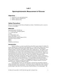 Lab 2 Spectrophotometric Measurement of Glucose - Employees ...