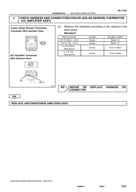 dtc b1421/21 solar sensor circuit (passenger side) - Highlander Club