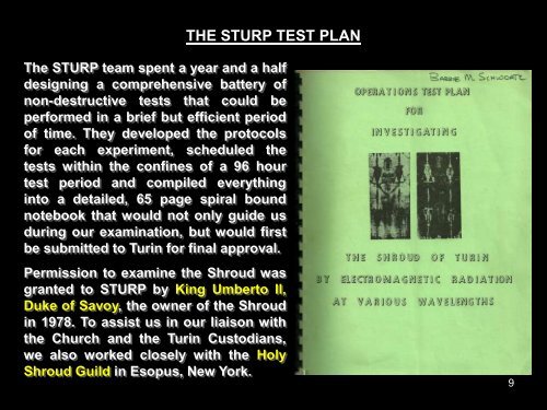 The STURP Research Project - The Shroud of Turin Website