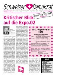 Kritischer Blick auf die Expo.02 - Schweizer Demokraten SD