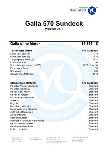 Galia 570 Sundeck