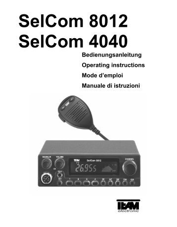 SelCom 8012 SelCom 4040 - Team Electronic