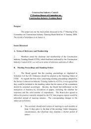 Construction Industry Council DRAFT 1 Progress Report of . 