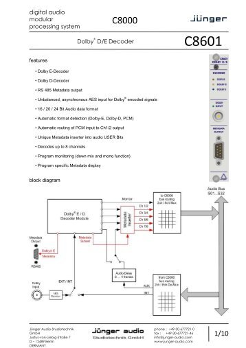 C8601 manual EN 100511 01.pdf - JÃƒÂ¼nger Audio
