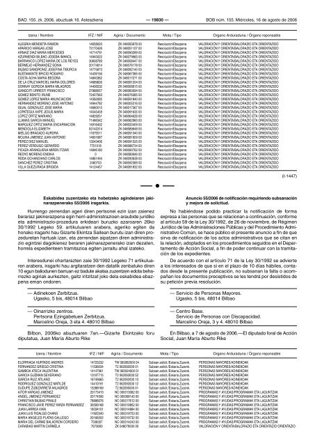 bizkaiko aldizkari ofiziala boletin oficial de bizkaia - Mancomunidad ...