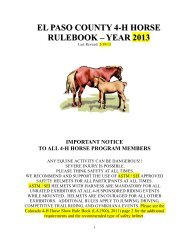 2013 El Paso County 4-H Horse Rule Book