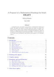 A Proposal of a Mathematical Roadmap for Scilab DRAFT - Projects