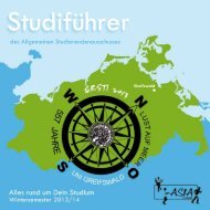 des Allgemeinen Studierendenausschusses - AStA Greifswald