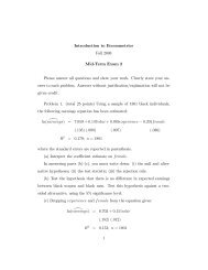 Introduction to Econometrics Fall 2008 Mid Term Exam 2 Please ...