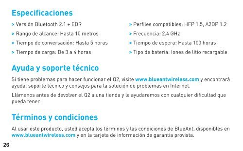 Manual para usuarios - BlueAnt Wireless