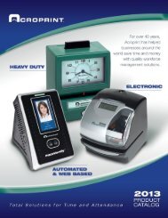 2013 Full Line Product Brochure - Acroprint