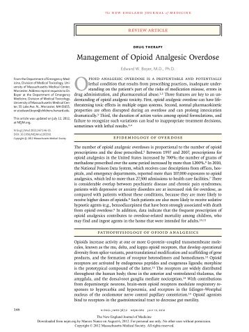 Management of Opioid Analgesic Overdose