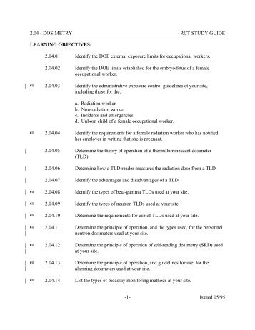 2.04 - DOSIMETRY - RCT STUDY GUIDE - NukeWorker.com