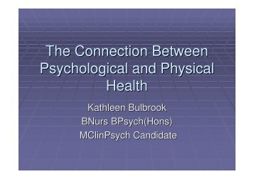 The Connection Between Psychological and Physical Health