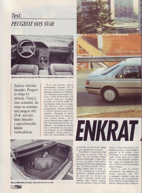 Prenesi PDF testa Peugeot Peugeot 605 SVdt - Avto Magazin