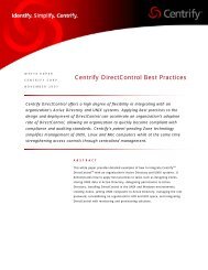 Centrify DirectControl Best Practices - Cerberis