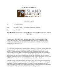 Press Release - Island Hospitality Management